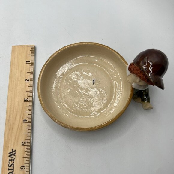 Ceramic Round Ceramic Bowl Storage Home Decor Piece Little Boy Sitting - Picture 10 of 11